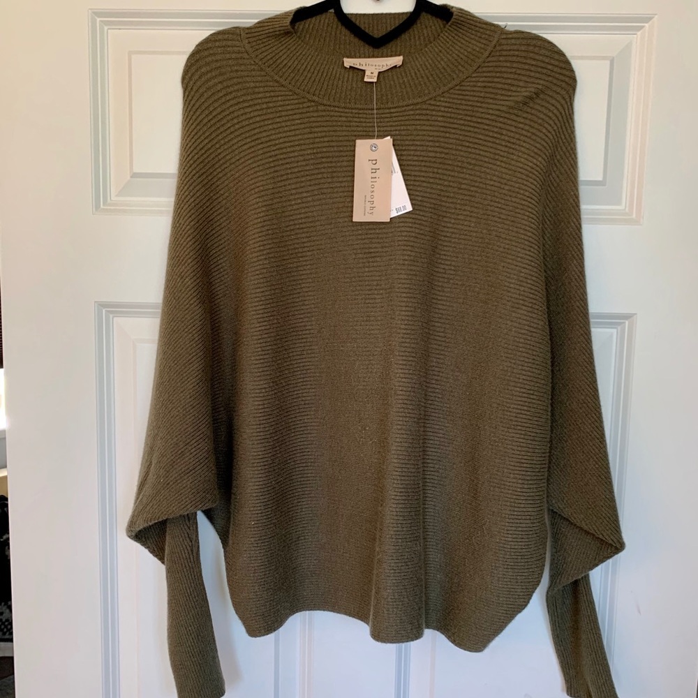 NWT Philosophy sweater in olive green